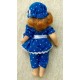 Boneca Knightsbridge Dolls, Porcelana, Rosto e Mãos Articuláveis em Biscuit Porcelana, Importada, Vestido Azul com Renda