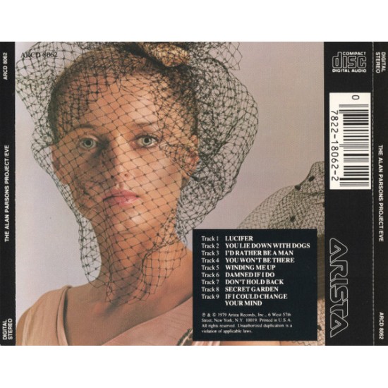 Cd Alan Parsons Project, Eve, Arista, 1979, Importado USA