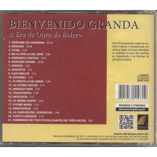 Cd Bienvenido Granda, A Era de Ouro do Bolero Cd Bienvenido Granda, A Era de Ouro do Bolero