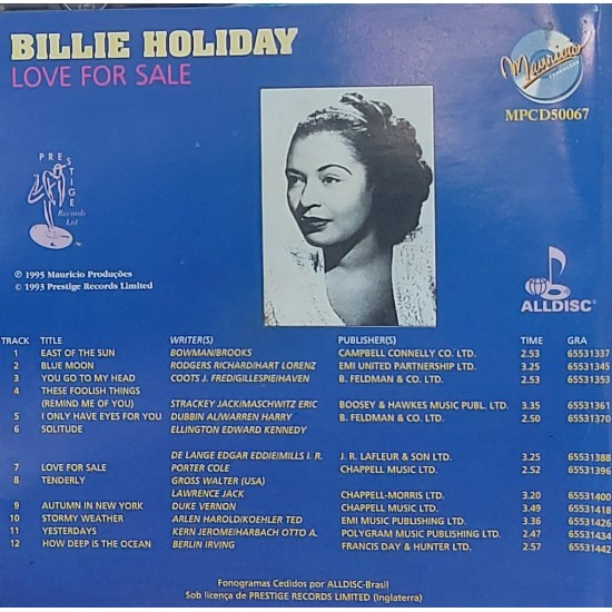 Cd Billie Holiday, Love For Sale