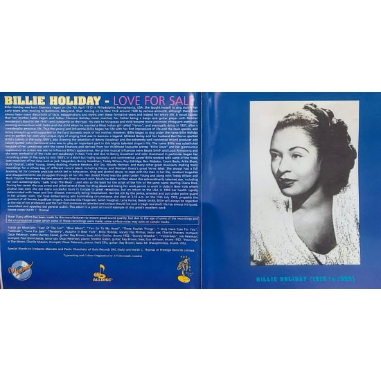 Cd Billie Holiday, Love For Sale
