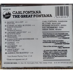 Cd Carl Fontana, The Great Fontana, 1987, Importado USA Cd Carl Fontana, The Great Fontana, 1987, Importado USA