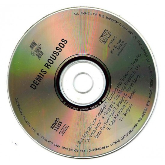 Cd Demis Roussos, Goodbye My Love Goodbye, Importado Alemanha, 1994