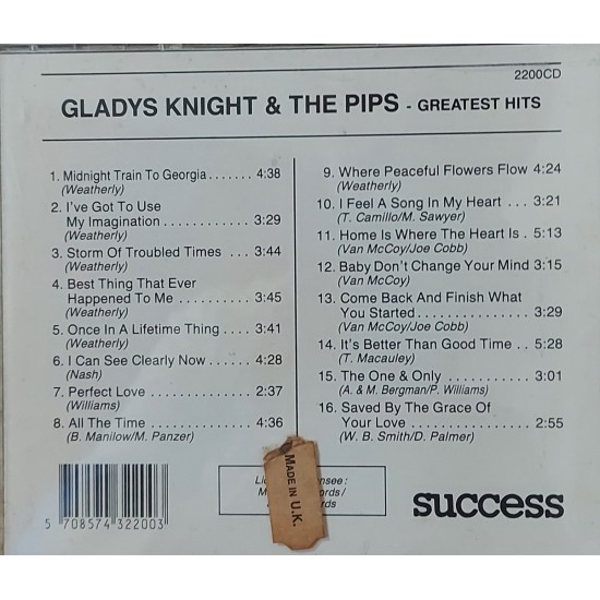 Cd Gladys Knight & The Pips, Greatest Hits - Importado Inglaterra Cd Gladys Knight & The Pips, Greatest Hits - Importado Inglaterra