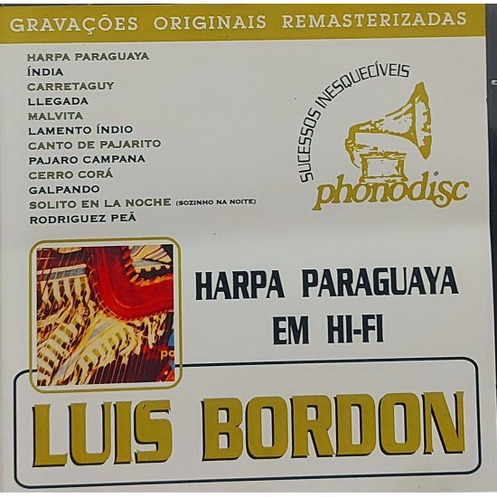 Cd Harpa Paraguaya em Hi-Fi, Luis Bordon, Edição 1994 Cd Harpa Paraguaya em Hi-Fi, Luis Bordon, Edição 1994