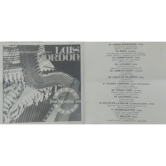 Cd Harpa Paraguaya em Hi-Fi, Luis Bordon, Edição 1994 Cd Harpa Paraguaya em Hi-Fi, Luis Bordon, Edição 1994