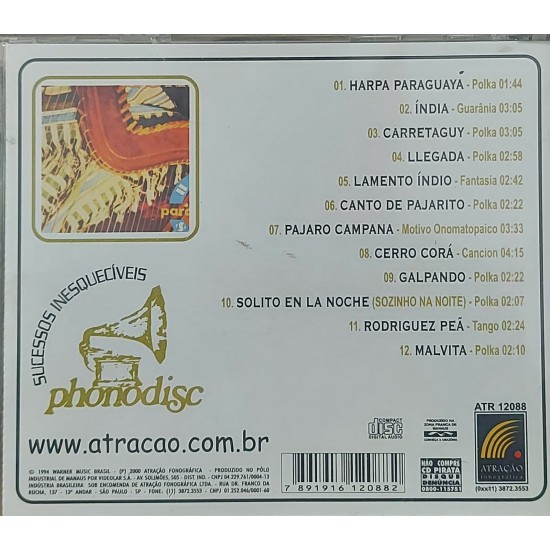 Cd Harpa Paraguaya em Hi-Fi, Luis Bordon, Edição 1994 Cd Harpa Paraguaya em Hi-Fi, Luis Bordon, Edição 1994