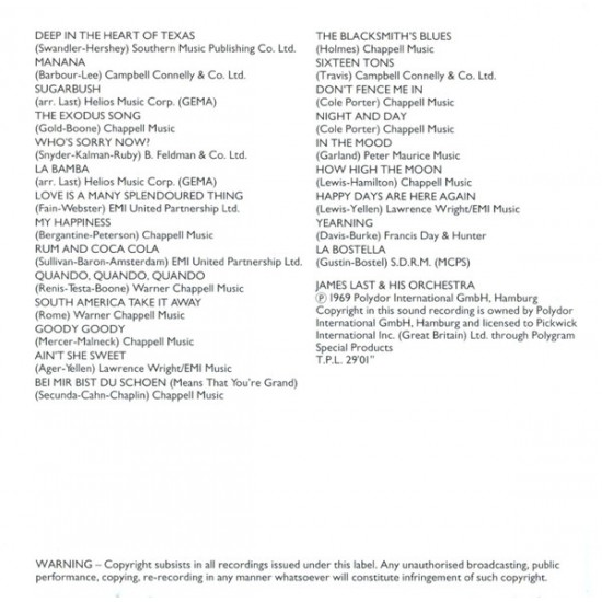 Cd James Last, Orchestra, Non Stop Evergreens, Importado Australia