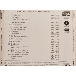 Cd Maria Creuza, Todo Sentimento, 1995 Cd Maria Creuza, Todo Sentimento, 1995