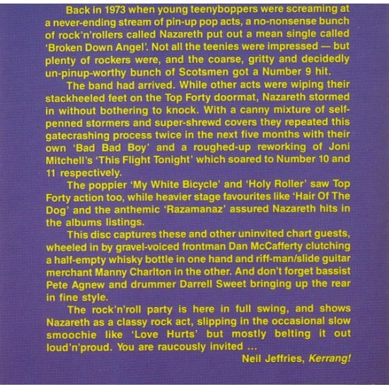 Cd Nazareth, Greatest Hits, Made In England