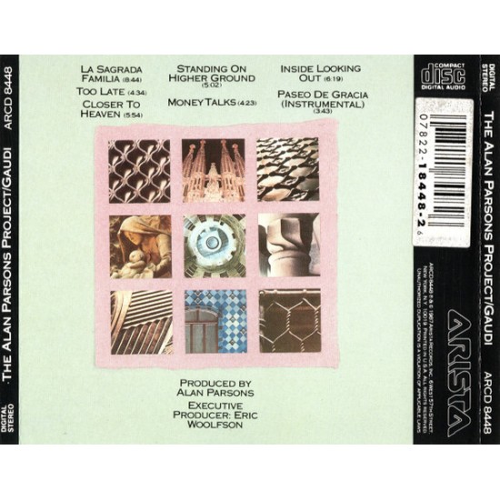 Cd The Alan Parsons Project, Gaudi, Arista, 1987, Importado USA