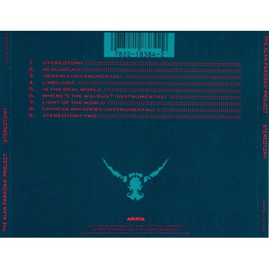 Cd The Alan Parsons Project, Stereotomy, Importado USA, Arista Records, 1984, Importado Inglaterra Cd The Alan Parsons Project, Stereotomy, Importado USA, Arista Records, 1984, Importado Inglaterra