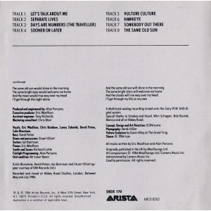 Cd The Alan Parsons Project, Vulture Culture, Arista, 1984, Importado USA Cd The Alan Parsons Project, Vulture Culture, Arista, 1984, Importado USA