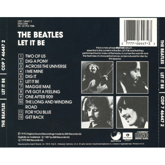 Cd The Beatles, Let it Be, 1970 Cd The Beatles, Let it Be, 1970