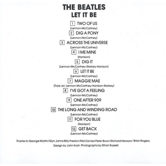 Cd The Beatles, Let it Be, 1970 Cd The Beatles, Let it Be, 1970