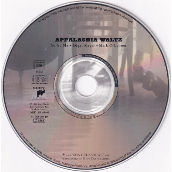 Cd Yo Yo Ma, Edgar Meyer, Mark O'Connor, Appalachia Waltz, 1996 Cd Yo Yo Ma, Edgar Meyer, Mark O'Connor, Appalachia Waltz, 1996