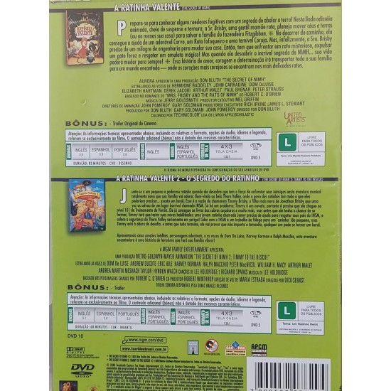Dvd 2 Filmes, Duo Kids, A Ratinha Valente, A Ratinha Valente 2 Dvd 2 Filmes, Duo Kids, A Ratinha Valente, A Ratinha Valente 2