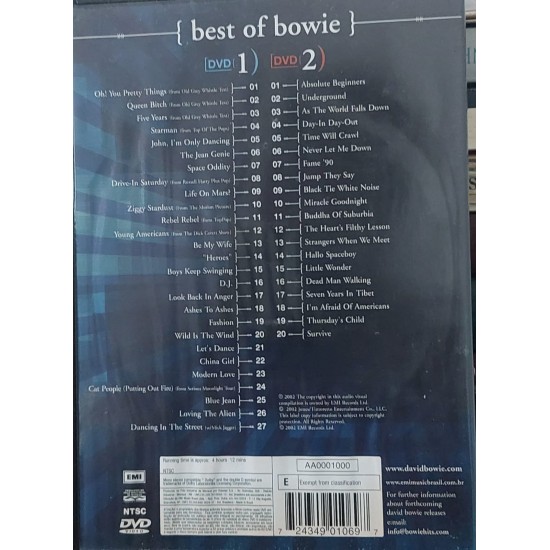 Dvd Best Of Bowie, David Bowie - Importado USA Dvd Best Of Bowie, David Bowie - Importado USA