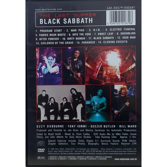 Dvd Black Sabbath, The Last Supper Dvd Black Sabbath, The Last Supper