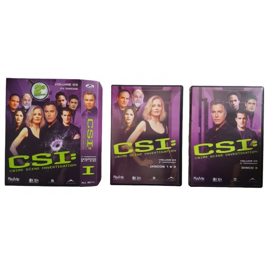 Dvd CSI, Crime Scene Investigation, Segunda Temporada, Volume 3, 03 discos