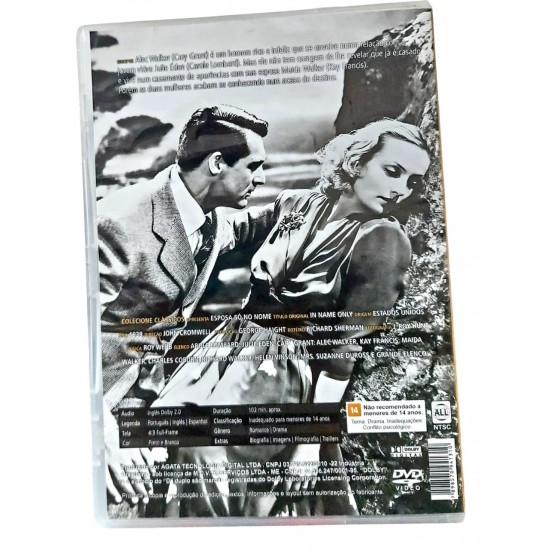 Dvd Esposa Só no Nome, In Name Only, Carole Lombard, Cary Grant, Kay Francis Dvd Esposa Só no Nome, In Name Only, Carole Lombard, Cary Grant, Kay Francis