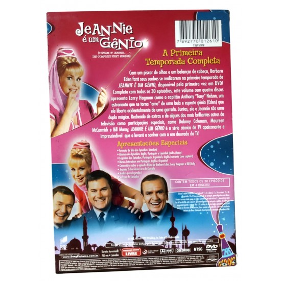 Dvd Jeannie é Um Gênio, A Primeira Temporada Completa, Volume com 4 Discos, Colorido