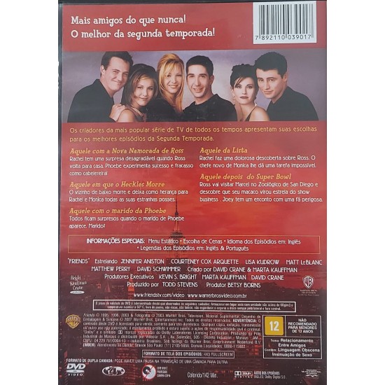 Dvd O Melhor de Friends, Os Cinco Melhores Episódios, 2ª Temporada Dvd O Melhor de Friends, Os Cinco Melhores Episódios, 2ª Temporada