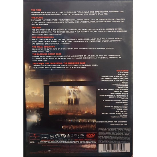 Dvd Roger Waters, The Wall, Live In Berlin Dvd Roger Waters, The Wall, Live In Berlin