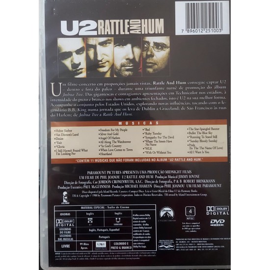 Dvd U2, Rattle And Hum Dvd U2, Rattle And Hum