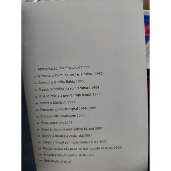 Encontros, Antonio Risério, Francisco Bosco