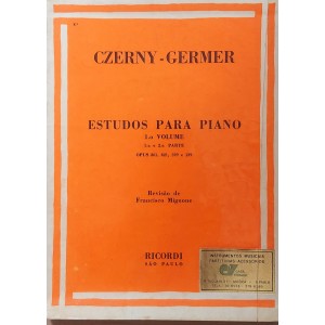 Estudos Para Piano, 1º Volume, Opus 261, 821, 599 e 139, Czerny-Germer, Revisão de Francisco Mignone