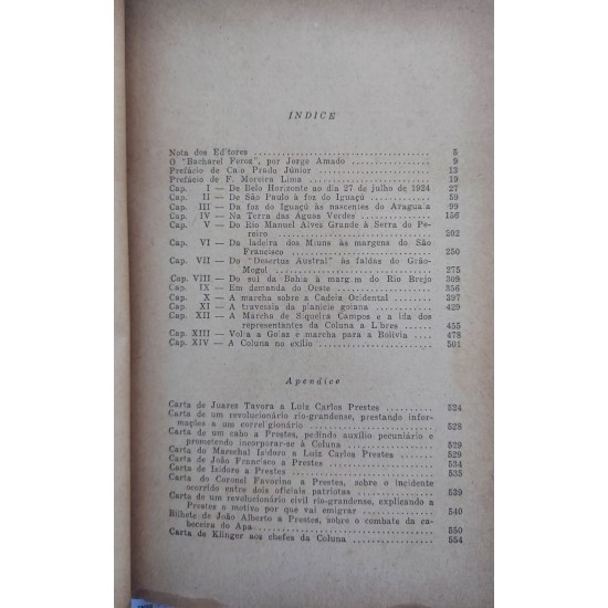 A Coluna Prestes, Marchas e Combates, Lourenço Moreira Lima, Secretário da Coluna Prestes, Editora Brasiliense, Edição de 1945, Capa de Luxo