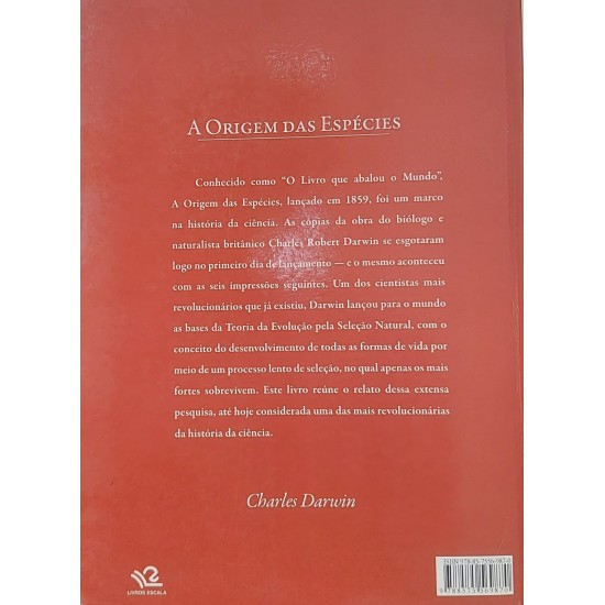 A Origem das Espécies, Charles Darwin, Livros Escala A Origem das Espécies, Charles Darwin, Livros Escala