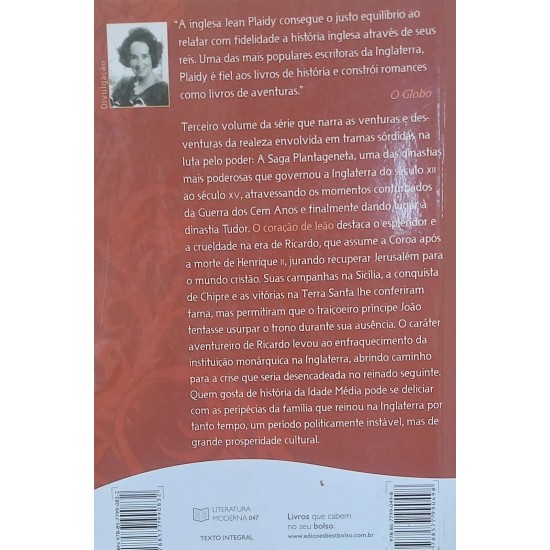 O Coração de Leão, Volume 3 da Saga Plantageneta, Jean Plaidy