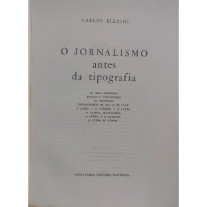 O Jornalismo Antes da Tipografia, Carlos Rizzini