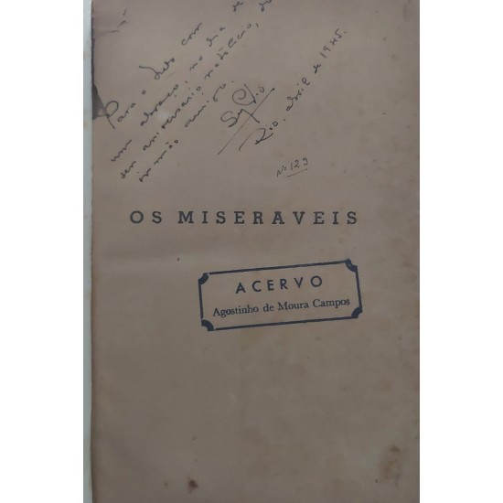 Os Miseráveis, Victor Hugo, Capa de Luxo, Edição de 1944 Os Miseráveis, Victor Hugo, Capa de Luxo, Edição de 1944