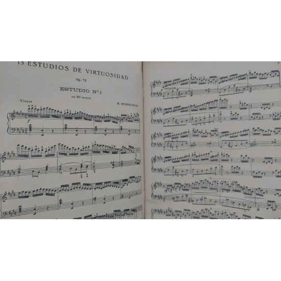 Partitura Musical Moszkowski, 15 Estudios de Virtuosidad, Op 72, Para Piano Partitura Musical Moszkowski, 15 Estudios de Virtuosidad, Op 72, Para Piano