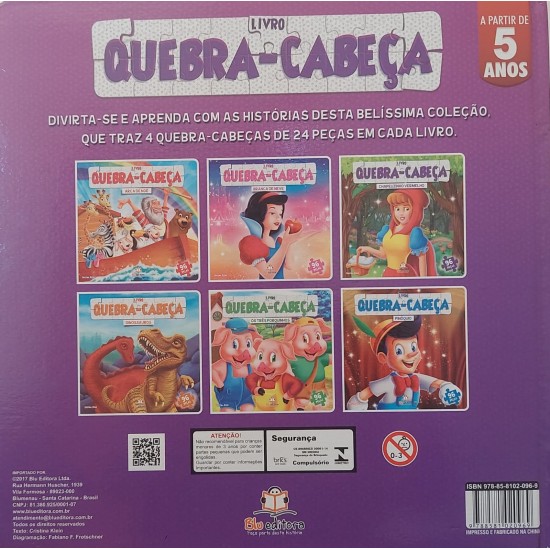 Livro Quebra-Cabeça, Chapeuzinho Vermelho, 96 Peças - Completo Livro Quebra-Cabeça, Chapeuzinho Vermelho, 96 Peças - Completo