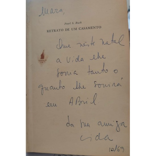 Retrato de Um Casamento, Pearl S. Buck, Capa Dura, Edição de 1965