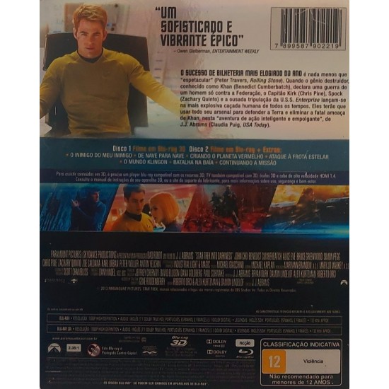 Star Trek, Além da Escuridão, Blu-ray 3D 2D, J.J. Abrams, Paramount - 2 Discos